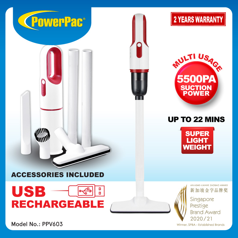 PowerPac Cordless Stick Handheld Vacuum Cleaner (PPV603) Lazada Singapore