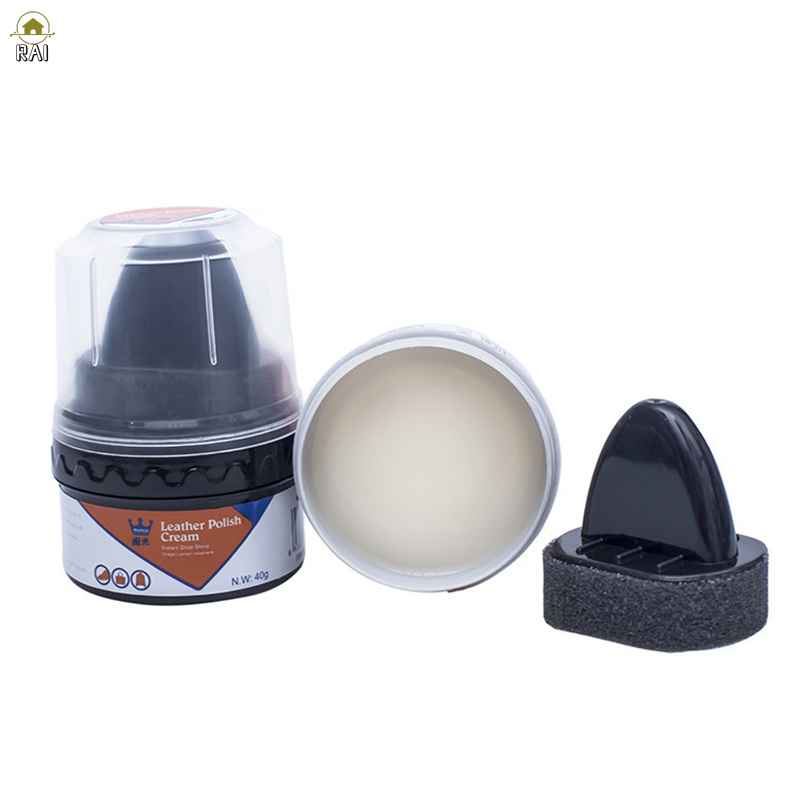RAI Leather Shoe Boot Polish Cream With Brush Shoe Wax Repair Shoes Glossy Shine Nourishes Protection New