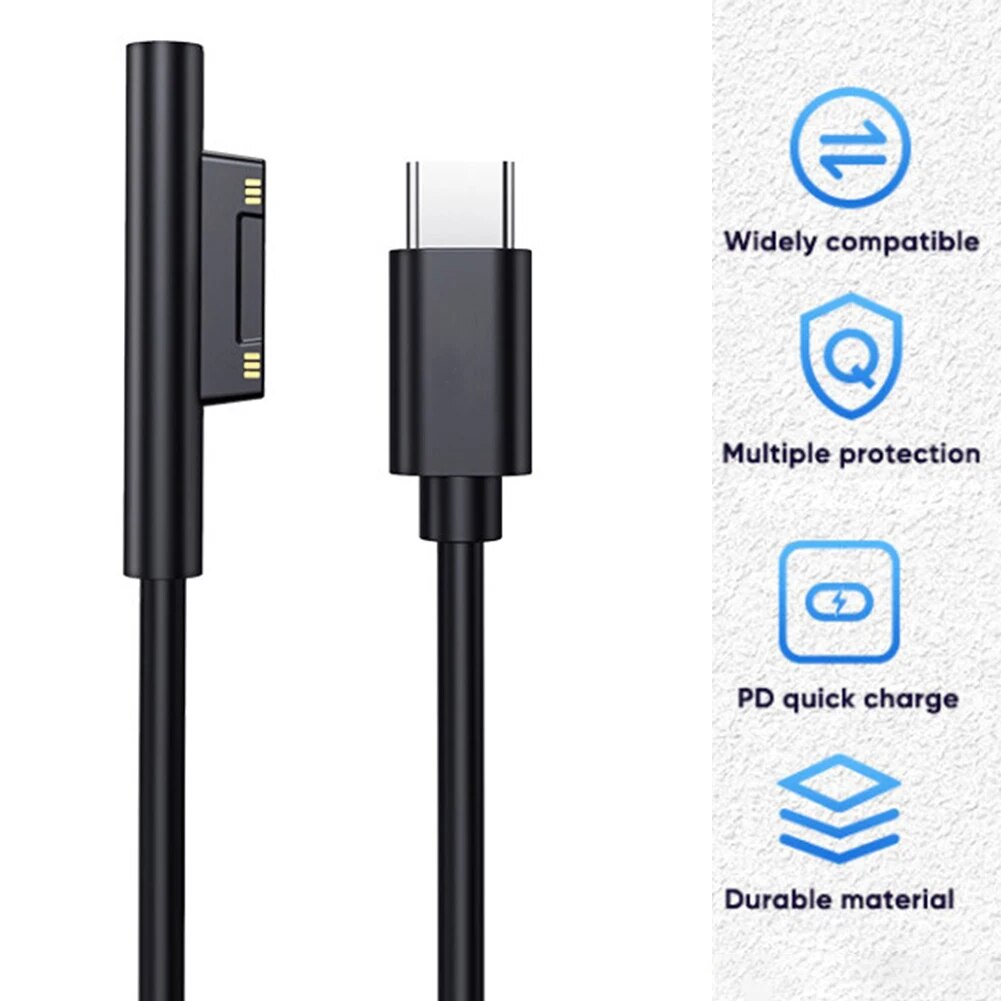 【Worth-Buy】 1.5m Usb Type C Power Supply Fast Charger Adapter Usb C Fast Charging Cable For Microsoft Surface Pro 6/5/4/3 Book/book 2