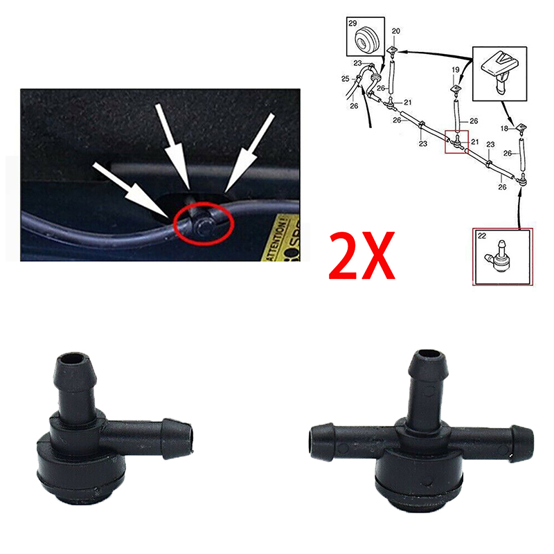 1Pc Windshield Washer Check Valve 2 Way 3 Way 31391513 for Volvo C30 C70 S40 S60 S70 S80 V50 V70 XC60 XC70 XC90 Part NO. 9178897. 