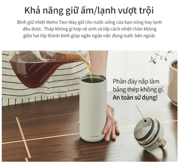 Bình giữ nhiệt Lock&Lock Metro Two Way 475ml - LHC4274