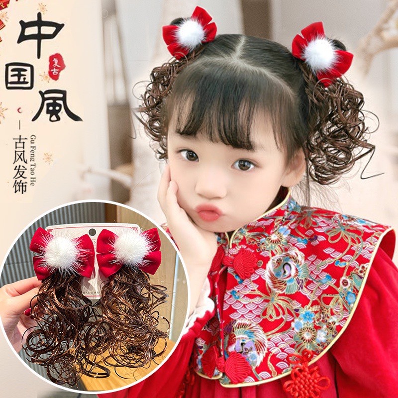 Set 2 kẹp tóc giả thời trang siêu yêu cho bé
