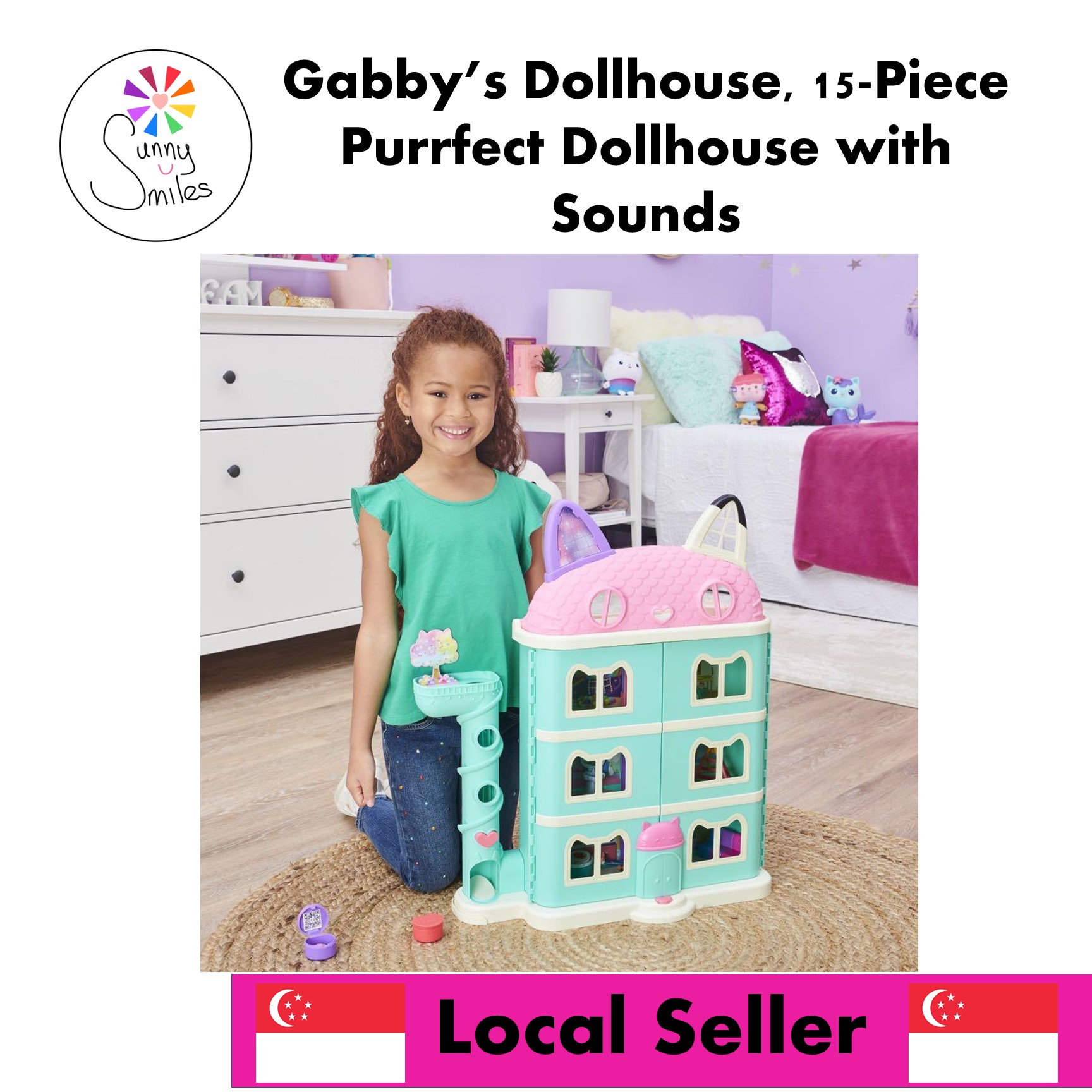  Gabby's Dollhouse, Purrfect Dollhouse with 15 Pieces
