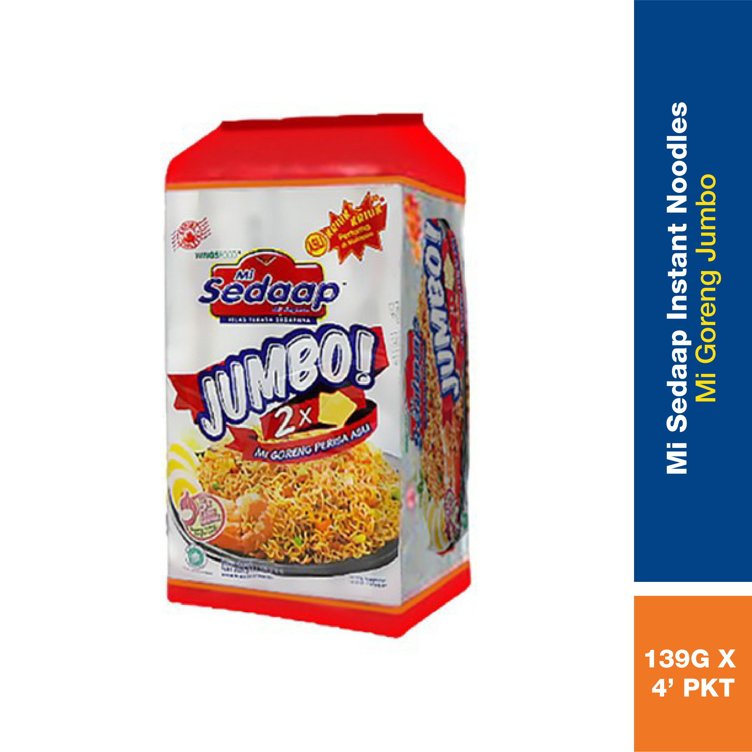 Mi Sedaap Goreng Asli Jumbo Instant Noodle 139g X 4 