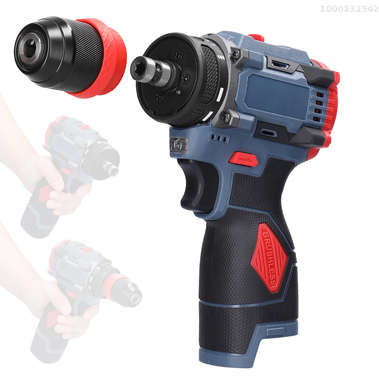 NANWEI 16.8V 2in1 Lithium Drill Electric Screwdriver Multi-function Power Tool 45Nm Torque Brushless Motor Practical Screw Driver for Home Appliances Furniture Installation Automotive Electronics Repairing