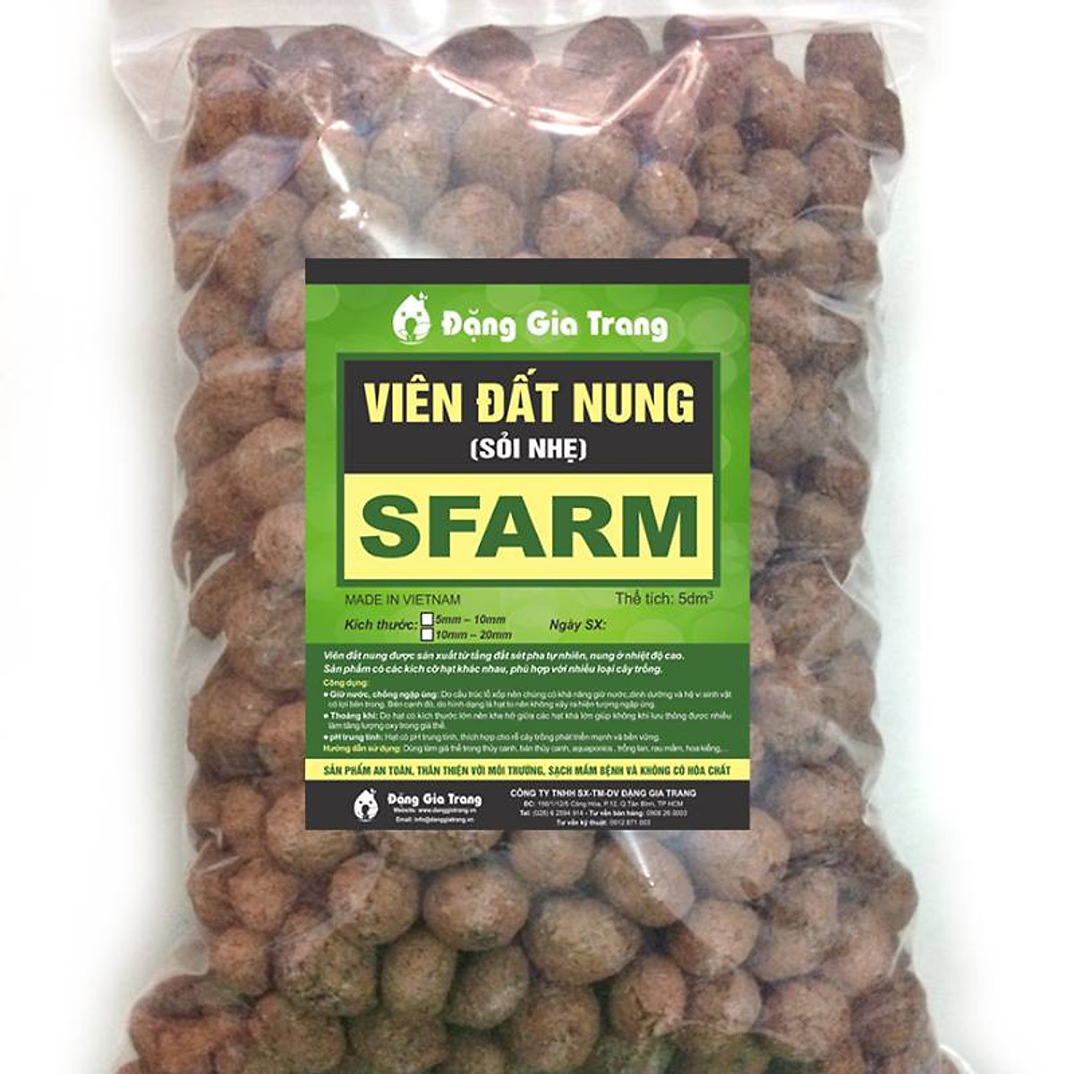 Viên đất nung ( sỏi nhẹ ) - Bao 5dm3 ( KT 10-20mm ) - 2.5kg/túi
