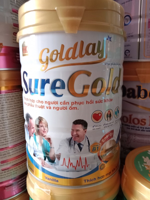 Sữa Sure Gold 900g phục hồi sức khỏe cho người già, người sau ốm, ăn uống kém - Sữa dinh dưỡng phục hồi sức khỏe cho người già Goldlay Sure gold 900g
