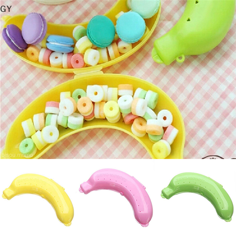 GY [Hot Sale] Cute 3 Colors Fruit Banana Protector Box Holder Case Lunch Container Storage