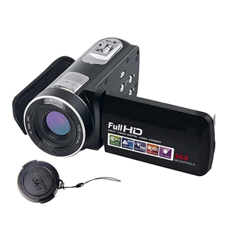 2400W Pixel Digital Camera 1080P Handheld DVR DV Self Portrait VLOG Camera with 3.0 Inch Revolve Screen