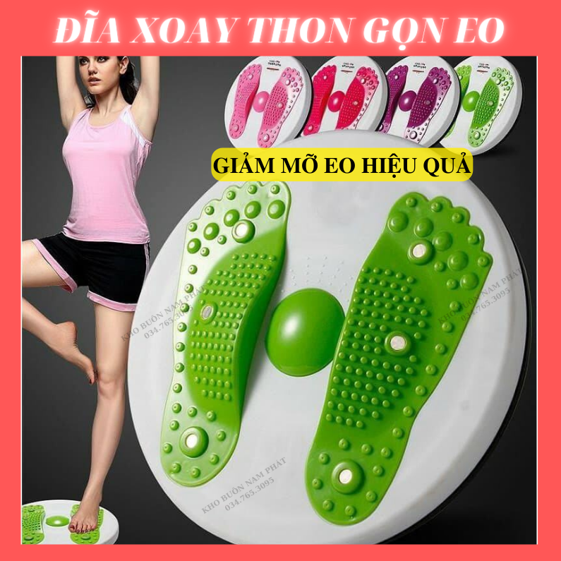 [GIẢM MỠ EO CỰC HIỆU QUẢ]  ĐĨA XOAY EO MASSAGE CHÂN XOAY 360 ĐỘ, BÀN XOAY EO, DỤNG CỤ TẬP THỂ DỤC DỄ DÀNG SỬ DỤNG MỌI LÚC MỌI NƠI