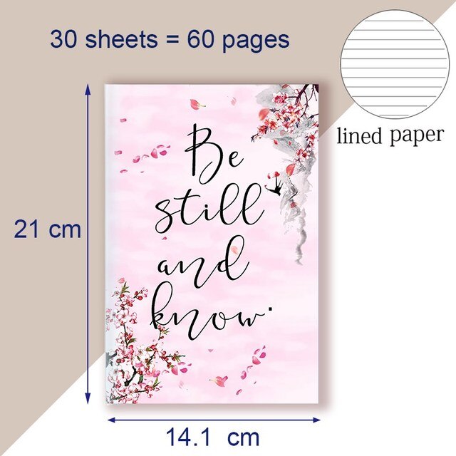 A5 notebook christian quote psalm 46 10 verse - be still and know that i am god - bible note book wisdom vibes faith words