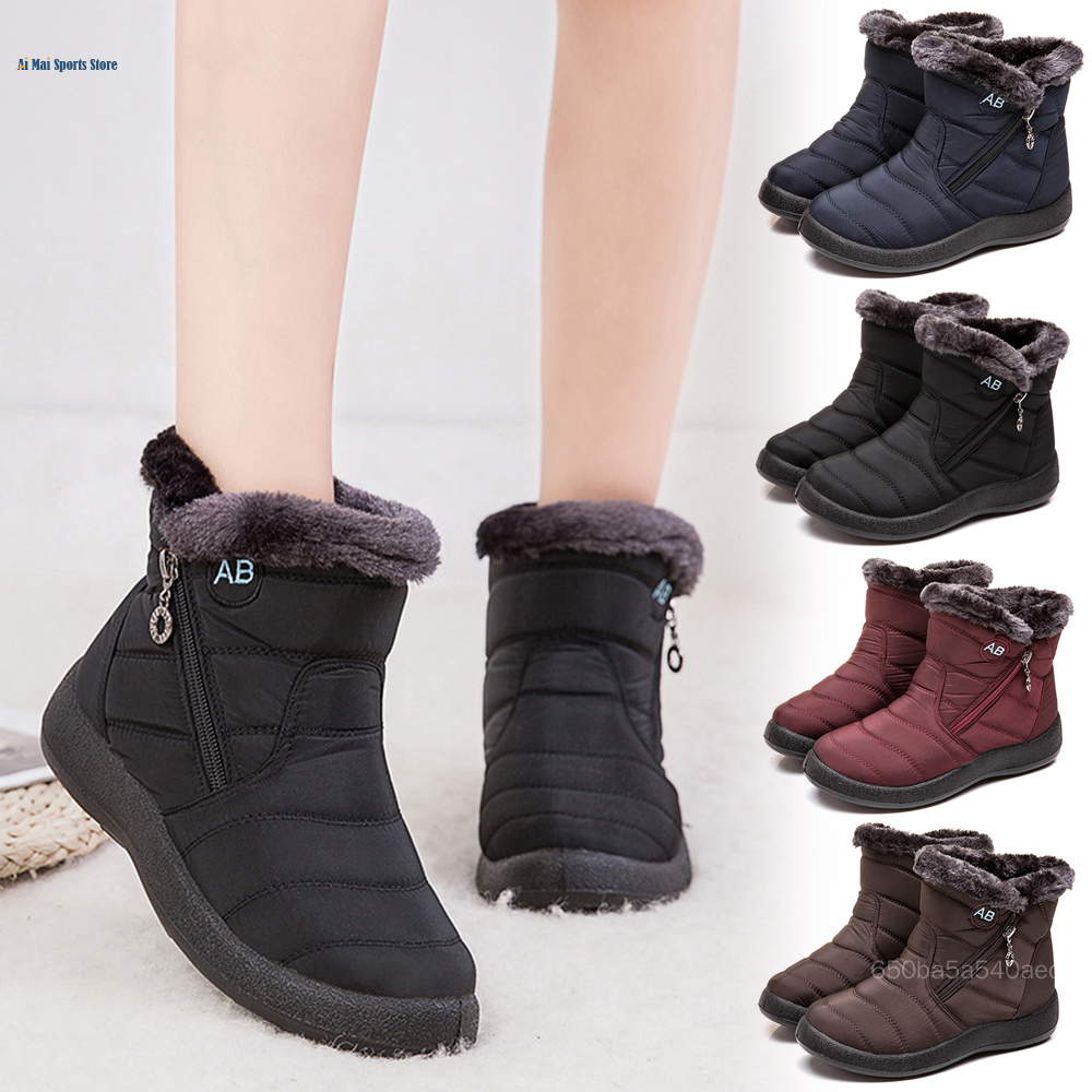 Ai Mai Women s Cold Weather Boots Plush Lined Waterproof Winter Boots Warm