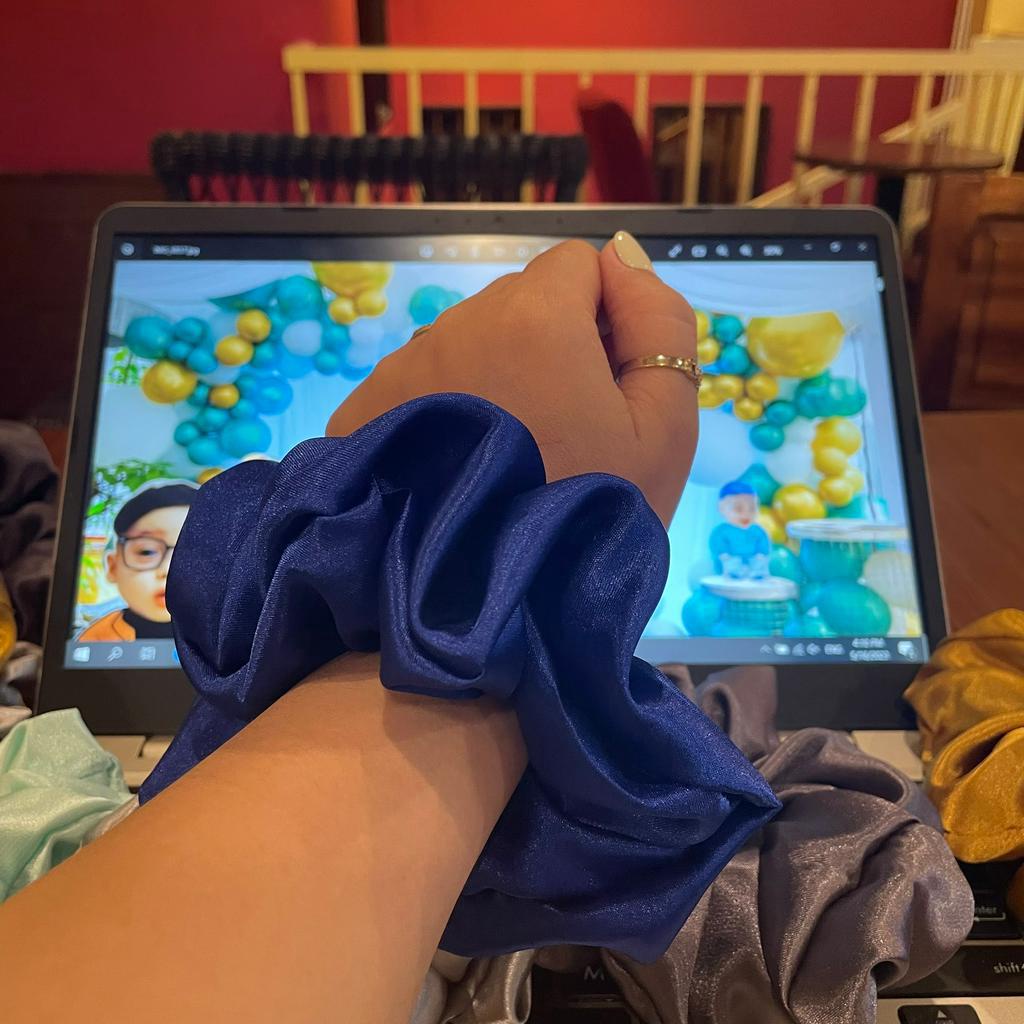 [PHI BÓNG] Dây buộc tóc Scrunchies handmade chất lụa, phi bóng mềm mịn, dây cột tóc vải dễ thương cho nữ