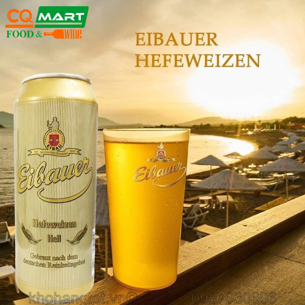 Bia Đức Eibauer Hefeweizen Hell 5.2% Lon 500ml