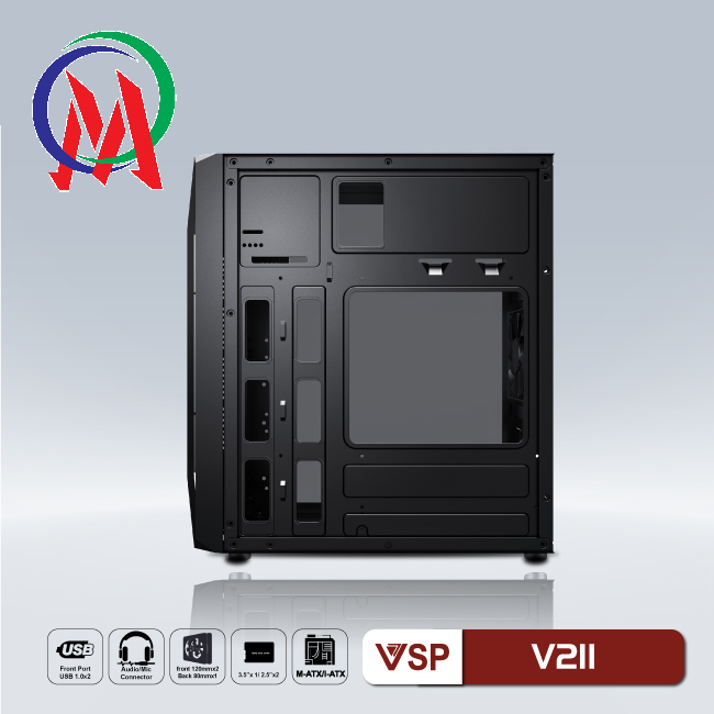 Vỏ case máy tính VSP Gaming V211 Có led RGB (mATX)