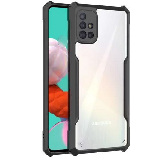 for Samsung Galaxy A71 (Black, Camera Bump Protector) Back Cover