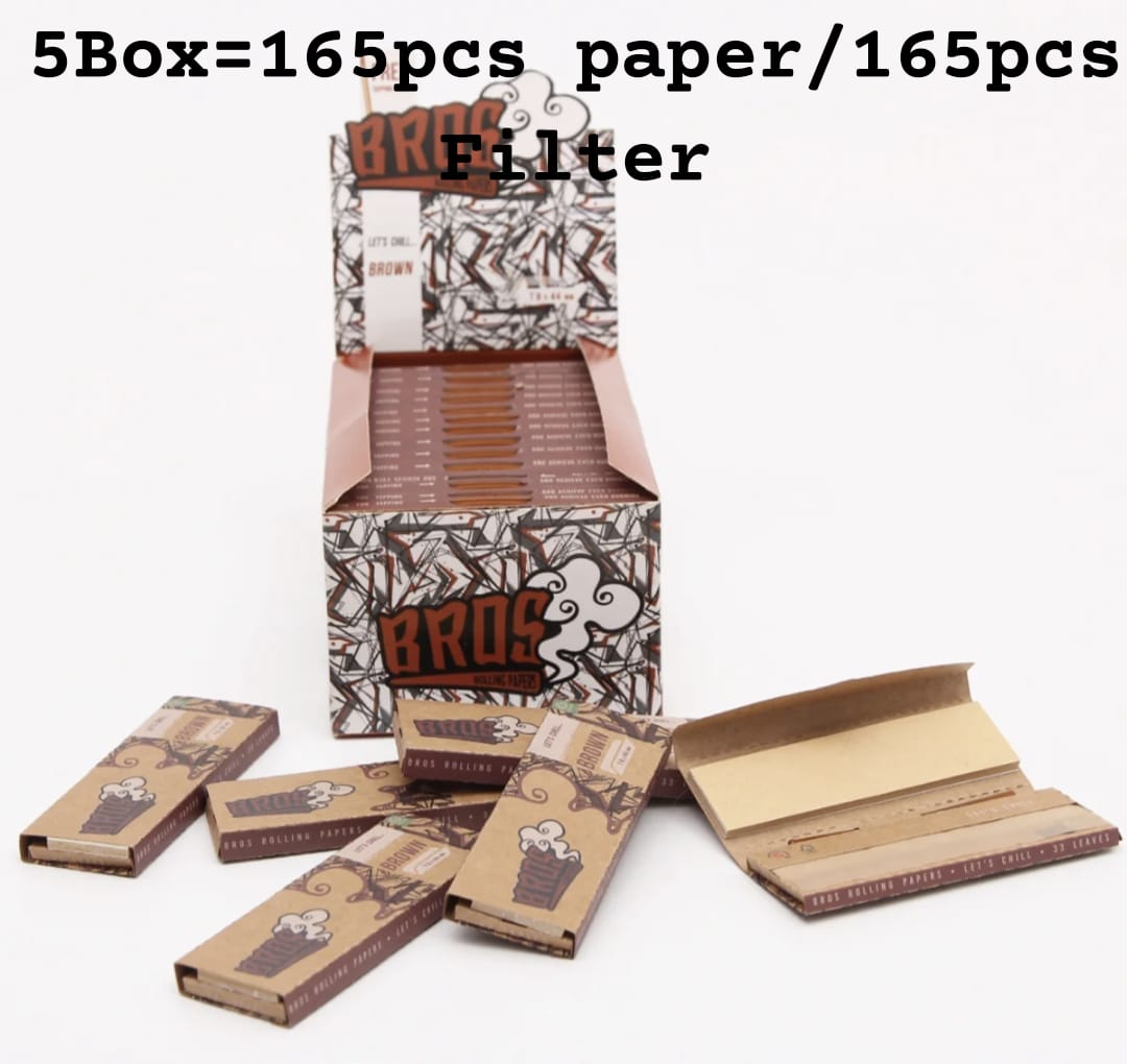 5 Piece BR0S King Size Rolling Paper with Filter/ Rose/Tips( 33 Paper ...