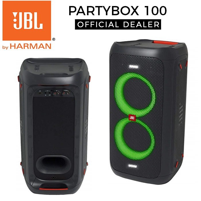 Loa JBL Partybox 100 , âm thanh nổi, đèn led cao cấp nhiều hiệu ứng
