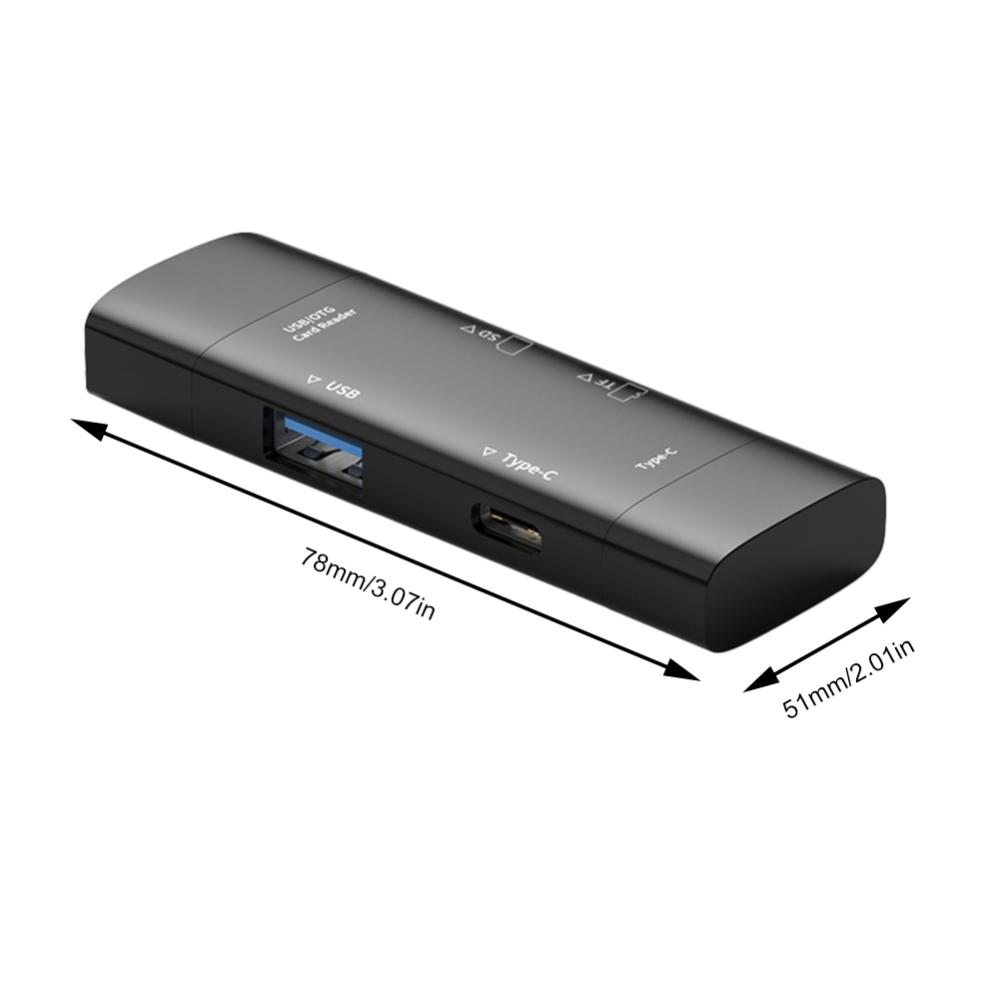 SD/TF Card Reader Adapter 7 in 1 Type-C/USB/ Micro Multifunctional Card Reader High Speed Transmission for Laptop