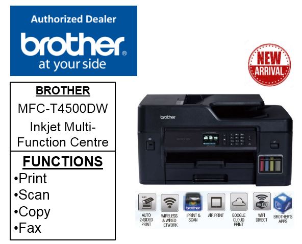 MFC-T4500DW Brother Printer, Supported Paper Size: A3, Rs 53000 | ID:  20324020797