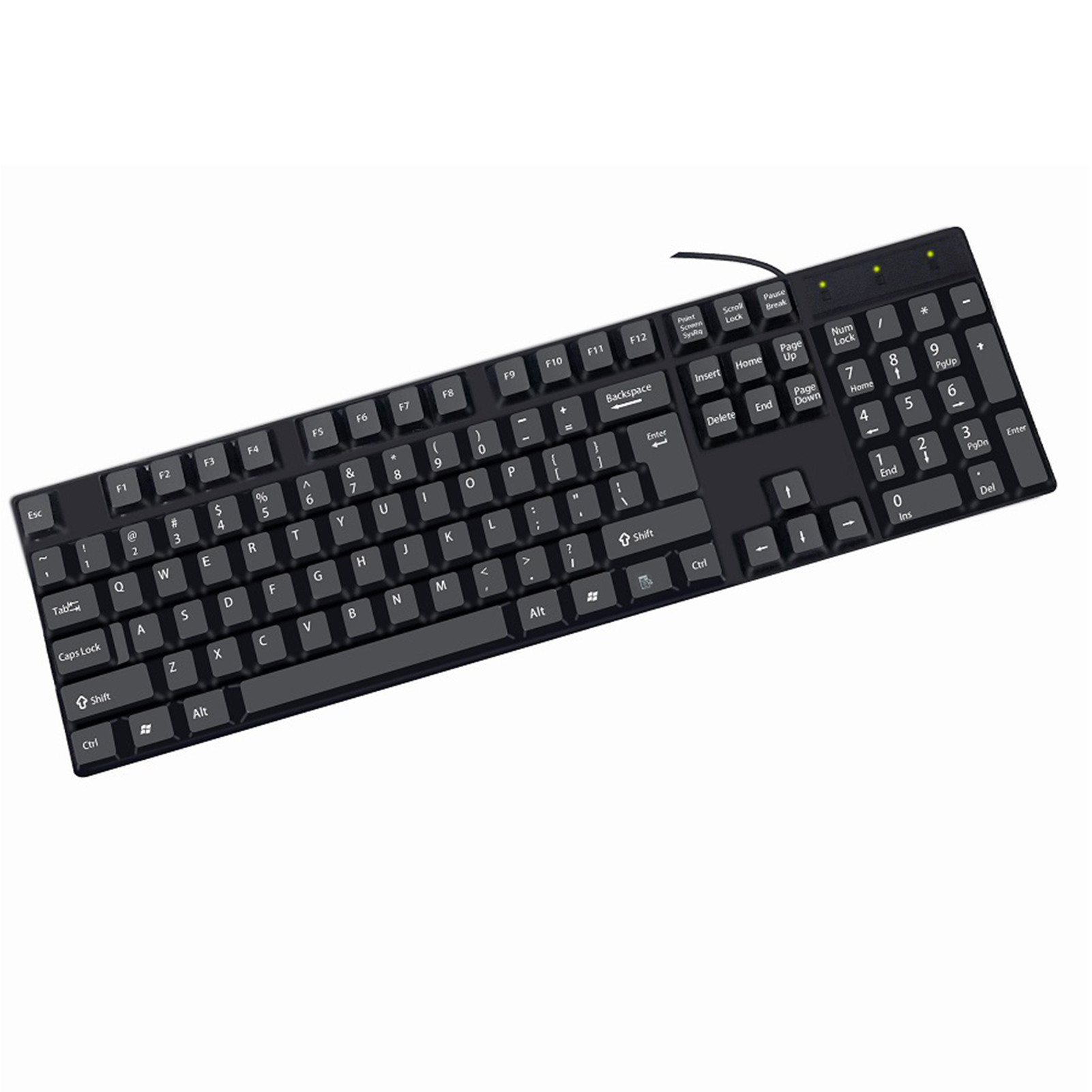 Valeriee Pc Wired Keyboard Usb Wired Keyboard Silent Ergonomic Usb Keyboard for Windows Mac Full Size 104 Keys for Office Pc K1800 Wired Keyboard