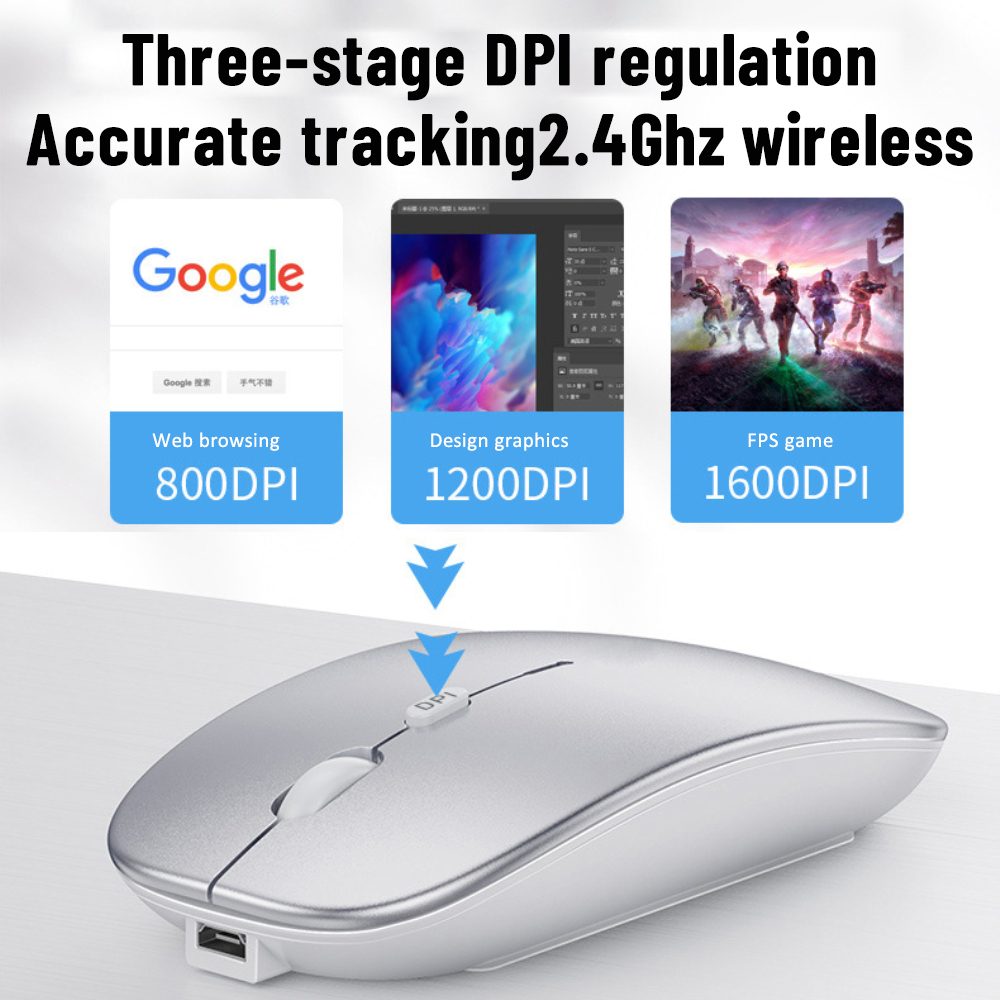 1SET Bluetooth Mouse Tablet Notebook Office Wireless Mouse Single Mode Computer Accessories Gaming Mouse High Speed Dual Battery