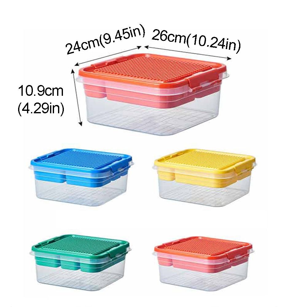 Storage Container Blocks Large Capacity Stackable Building Blocks Storage Box Transparent ...