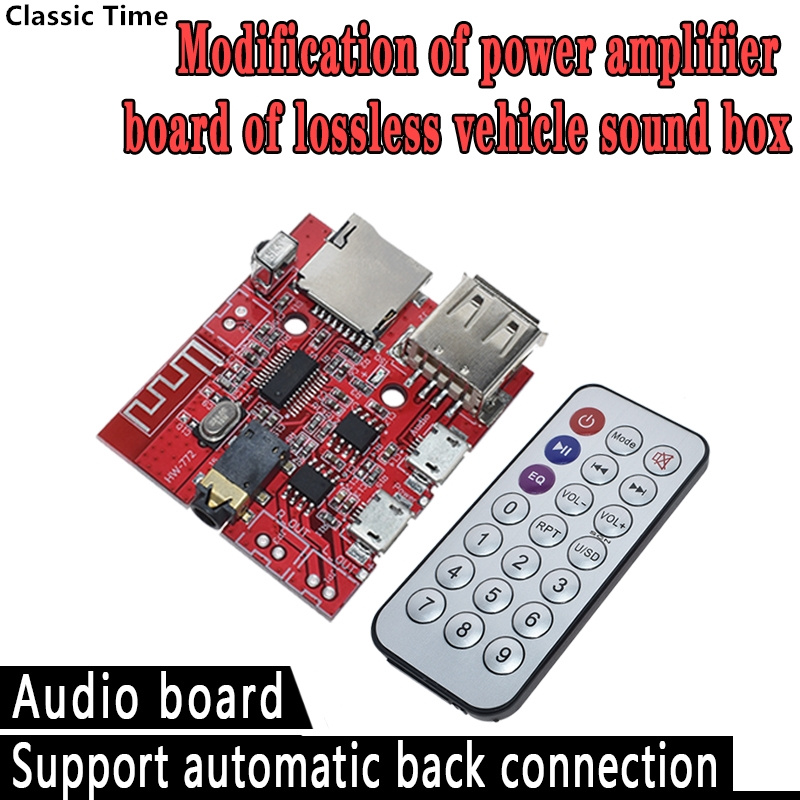 3w car bluetooth 4.1 mp3 wav decoding board speaker amplifier audio receiver module support usb/tf/u-disk/ir remote control