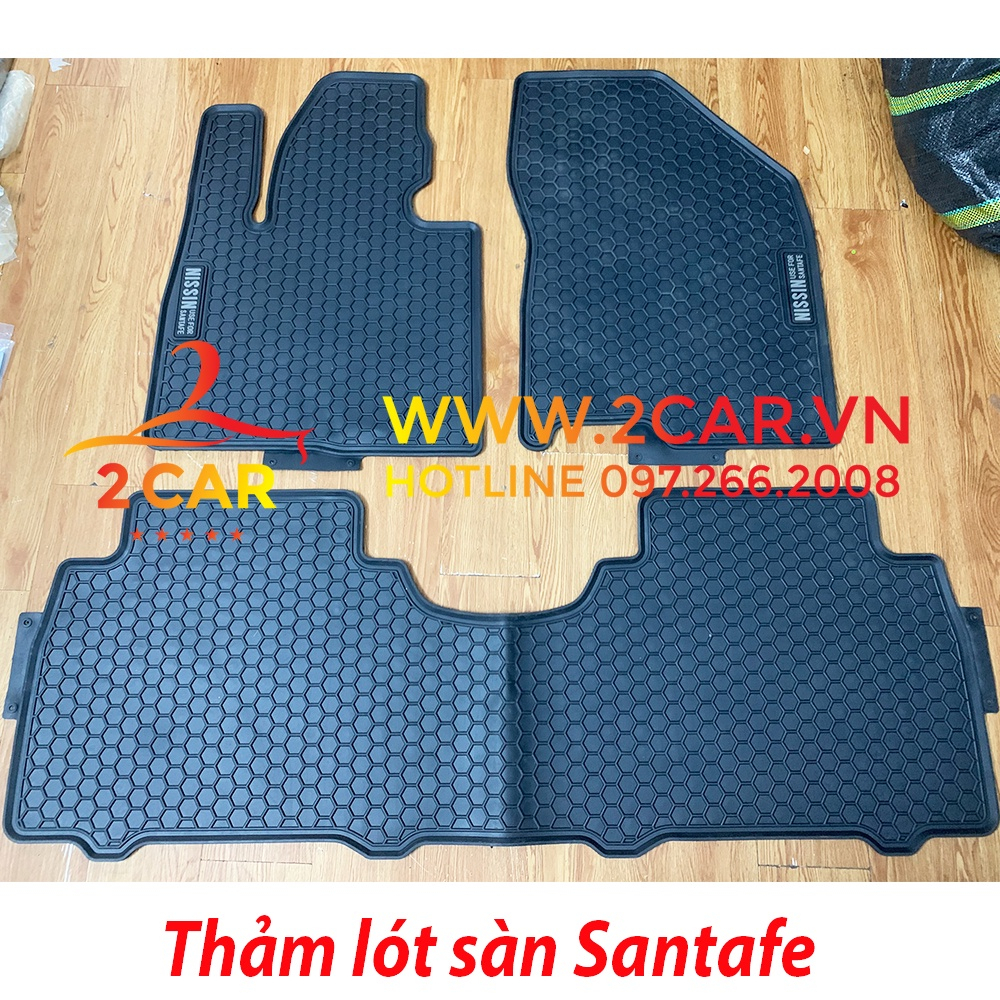 Thảm sàn, lót sàn cao su xe hyundai santafe sàn cao su đúc đời 2015-2021