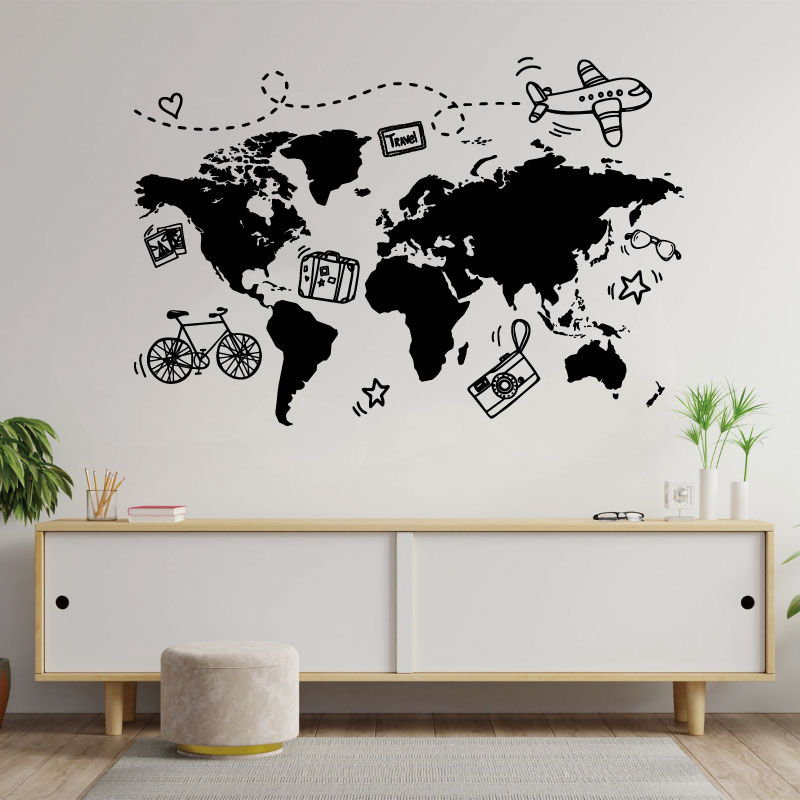 %E3%80%90Folio%20&%20Light%E3%80%91Go%20Travel%20World%20Map%20Wall%20Sticker%20Office%20Travel%20Agency%20Holiday%20House%20Home%20Bedroom%20Art%20Deco%20Creative%20Vinyl%20Decal%20Mural%20D3%20-%20Image%203