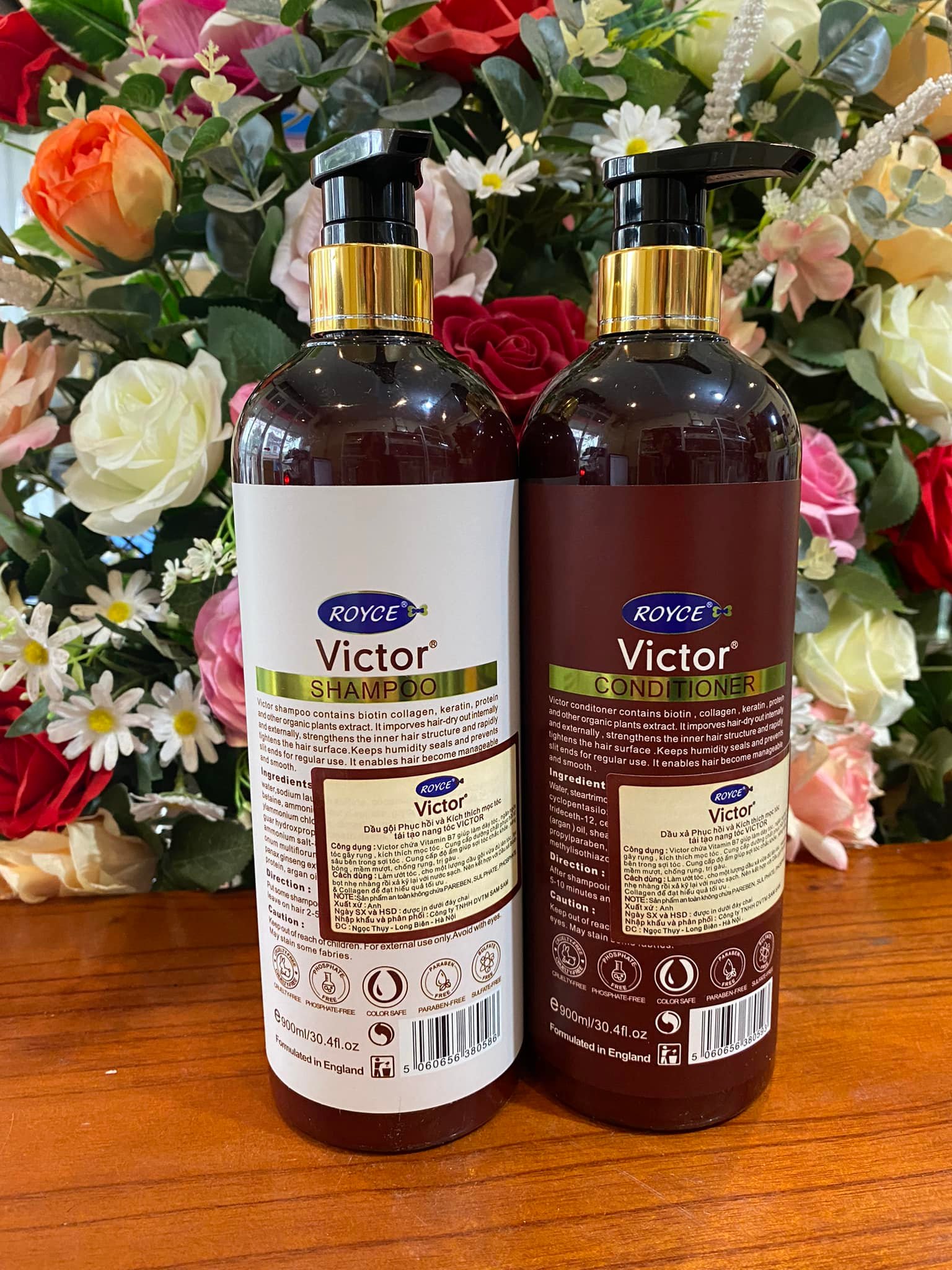 Cặp Dầu Gội Xả Biotin & Collagen Royce Victor