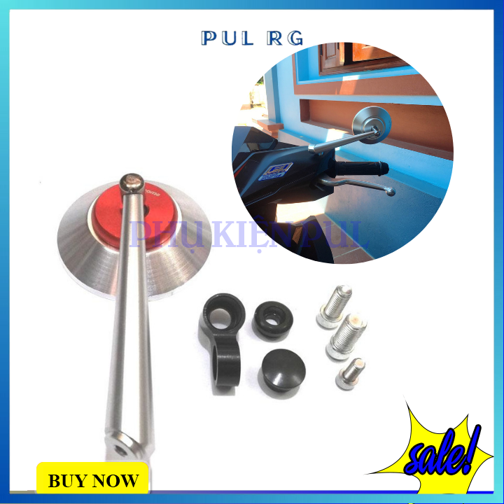 Kính chiếu hậu tròn rizoma màu bạc giá 1 cái màu lõi ngẫu nhiên theo từng đợt