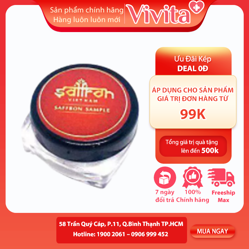 Nhụy hoa nghệ tây Saffron Sample 0.1gram/lọ [Hot Seller Trυng Đông]