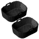 2Pcs Air Fryer Silicone Liner for Ninja SL401 SL400 Rectangular Airfryer Baking Tray for Ninja Dual Basket Inserts Accessories. 