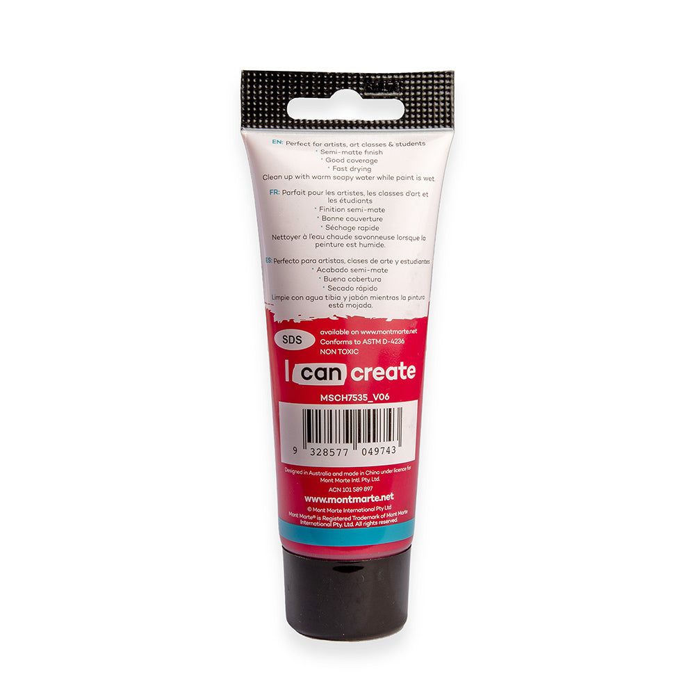 Mont Marte Acrylic Color Paint 75ml-Rose Madder.