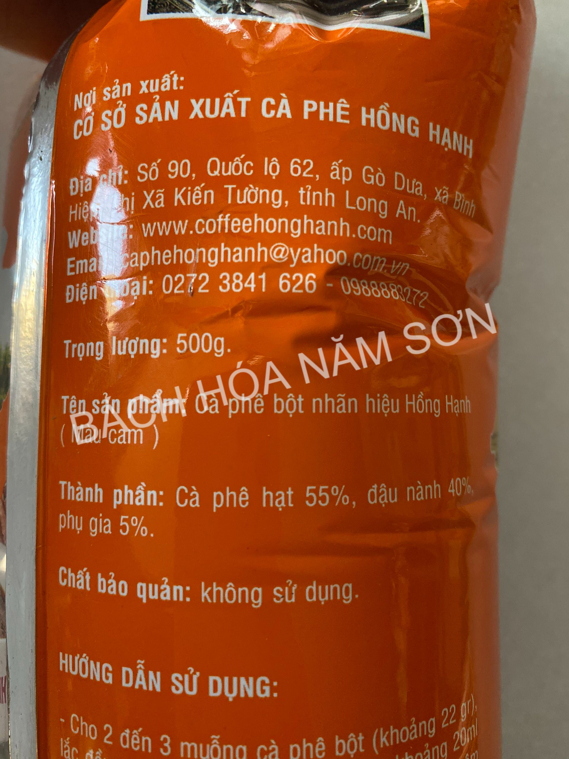 CÀ PHÊ PHA PHIN HỒNG HẠNH - ĐẬM ĐÀ GÓI MÀU CAM 500G