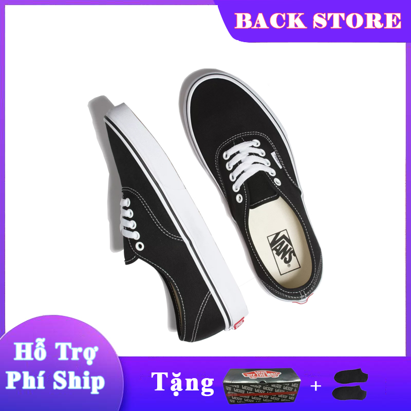 [HCM]Giày thể thao sneaker nam nữ Vans Authentic Đen [ Tặng Box + Vớ ]