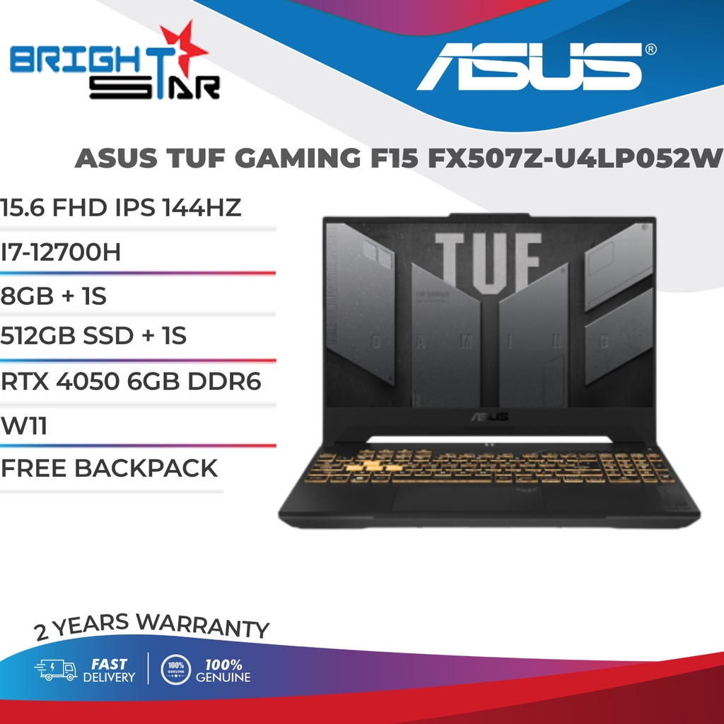 ASUS TUF Gaming Laptop F15 (FX507ZU) (Intel I7-12700H | 8GB + 1Slot ...