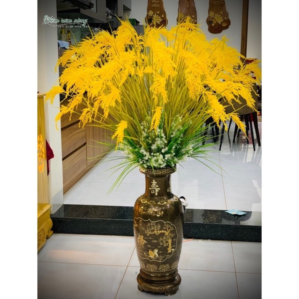 Cành lúa vàng trĩu bông size lớn-bông lúa giả decor