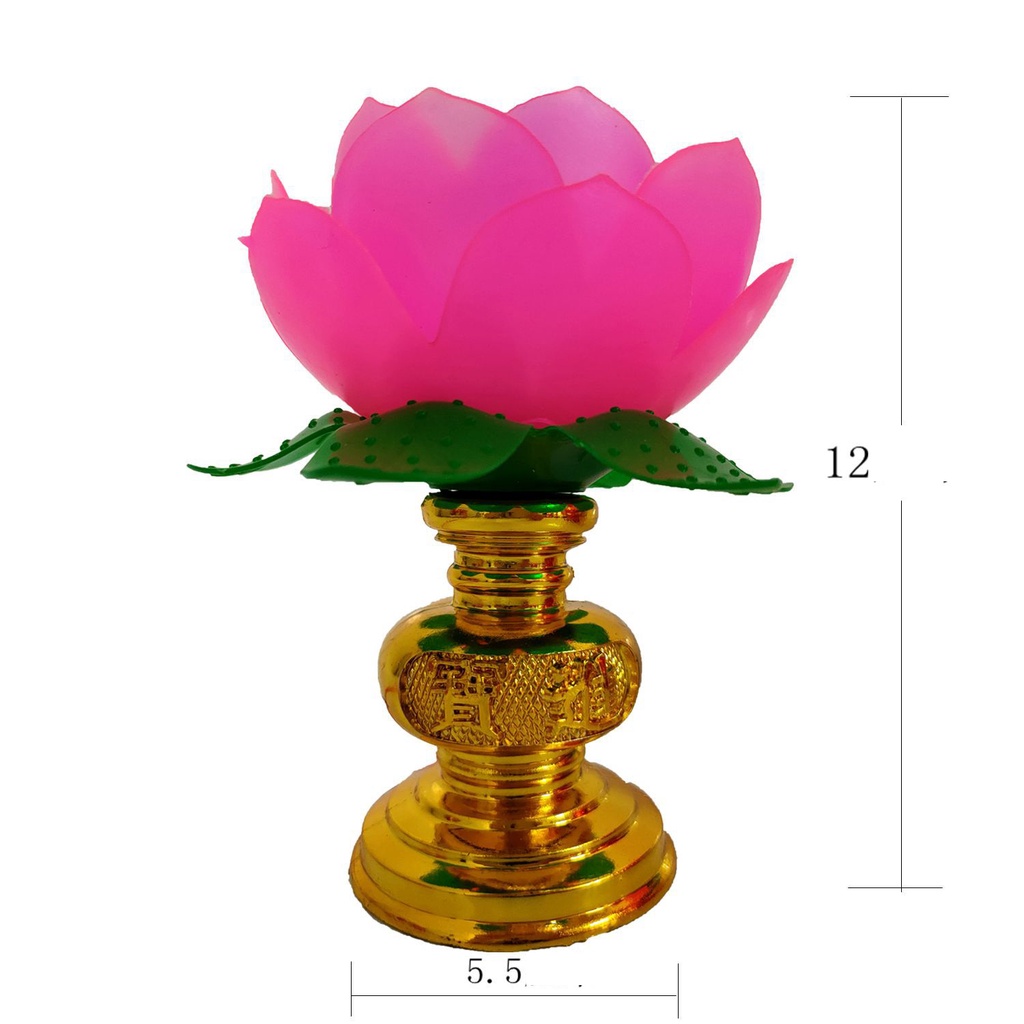 Cặp Đèn Thờ Hình Hoa Sen 12x5.5cm