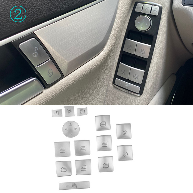 NEW%20%E3%80%90Too%20much%20love!%E3%80%91Car%20Door%20Lock%20Unlock%20And%20Window%20Switch%20Button%20Trim%20Cover%20Sticker%20Interior%20For%20Mercedes%20Benz%20A%20B%20C%20E%20Gla%20Cla%20Glk%20Gle%20W176%20W204%20-%20Image%203