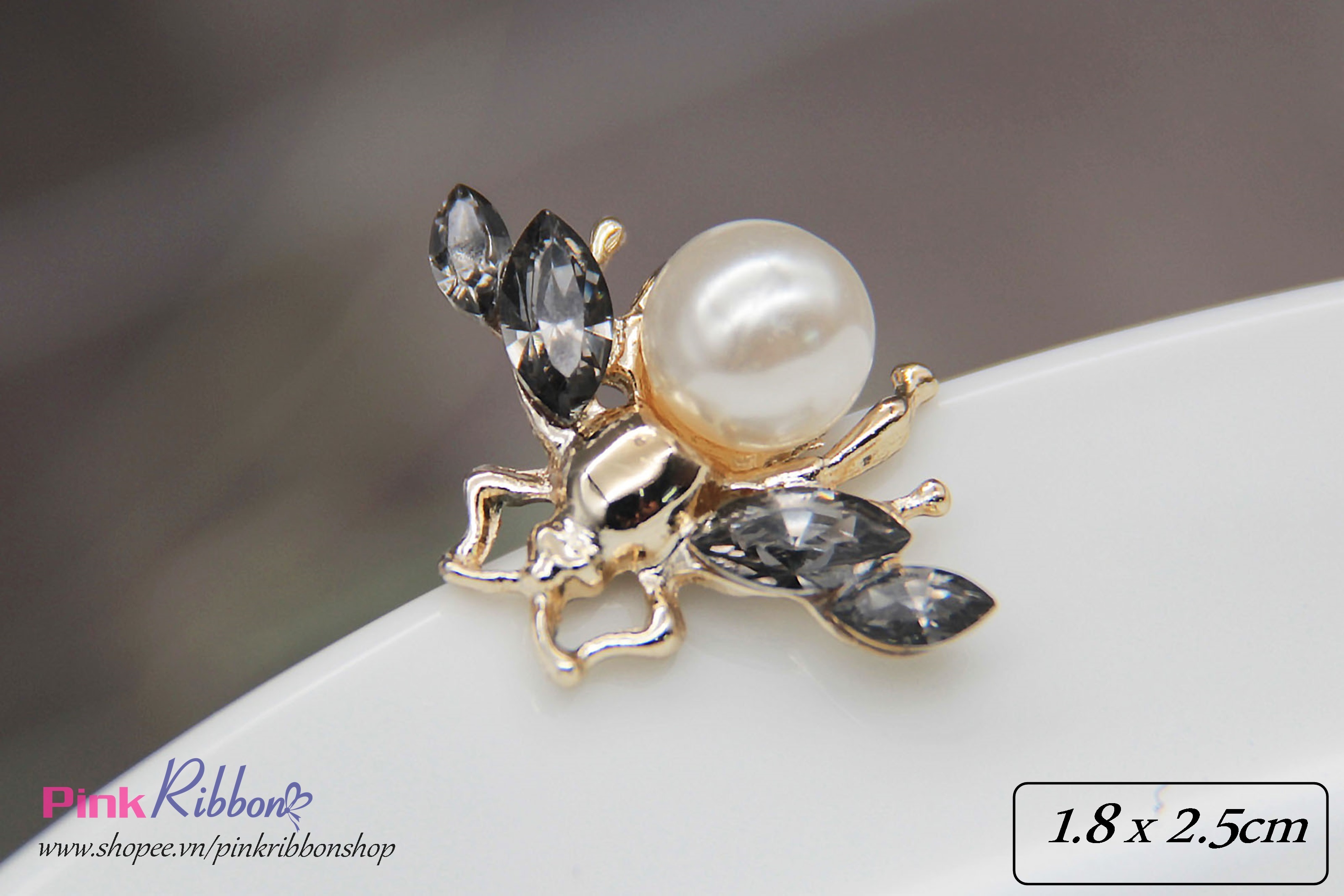 Charm bọ rùa đá ghi/xanh
