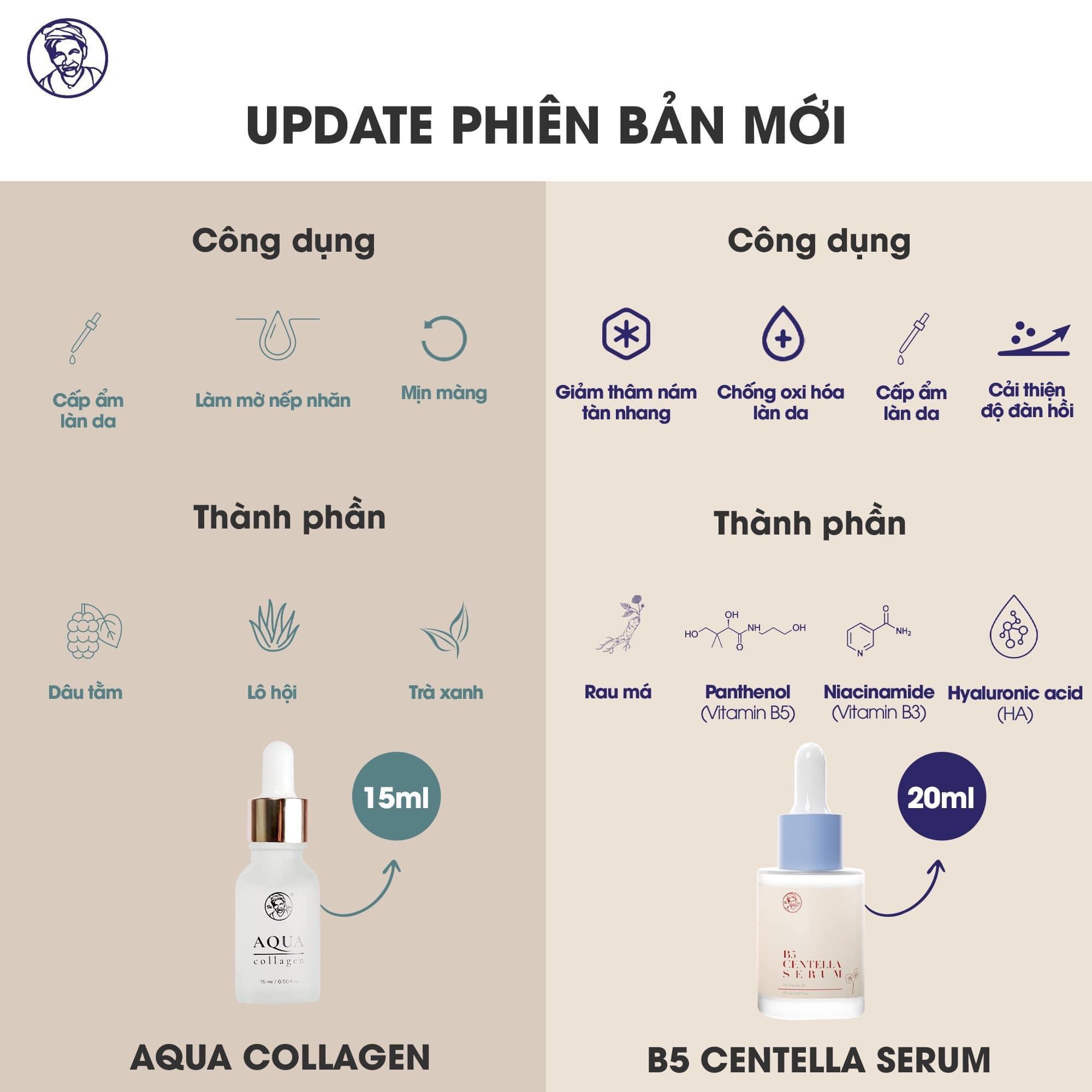 [FreeshipMAX] Serum B5 Centella Bà Lão ( aqua collagen mẫu mới )