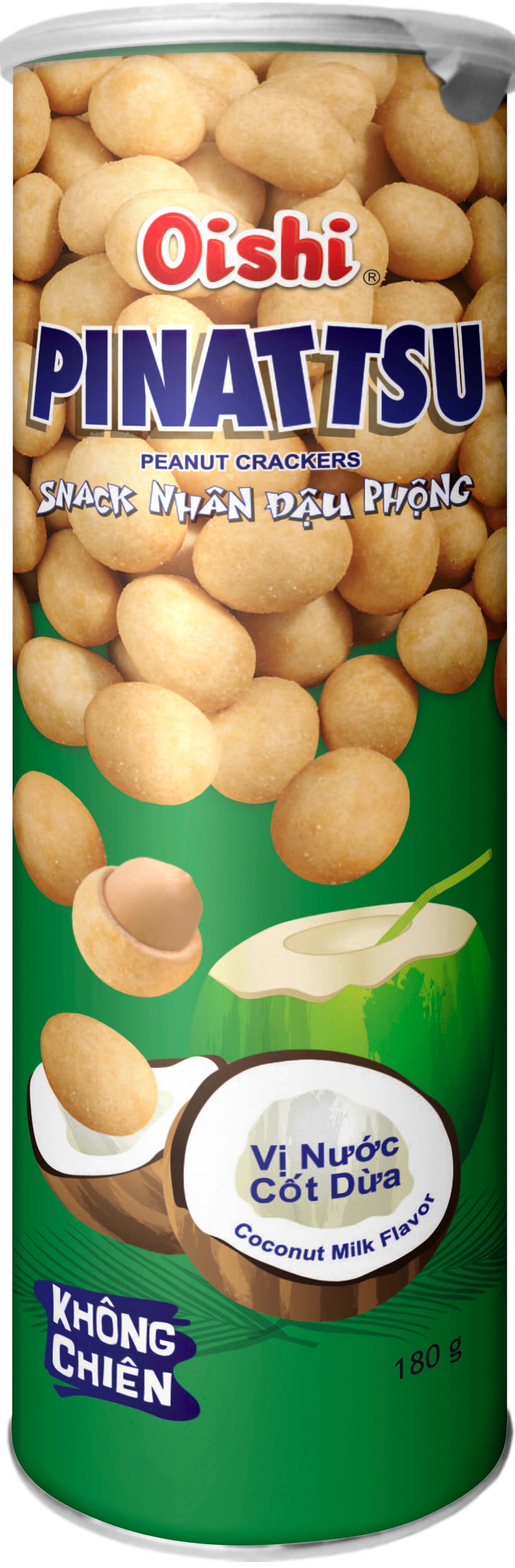 Combo 4 lon Snack Nhân Đậu Phộng Vị Nước Cốt Dừa - (180gr/ lon)