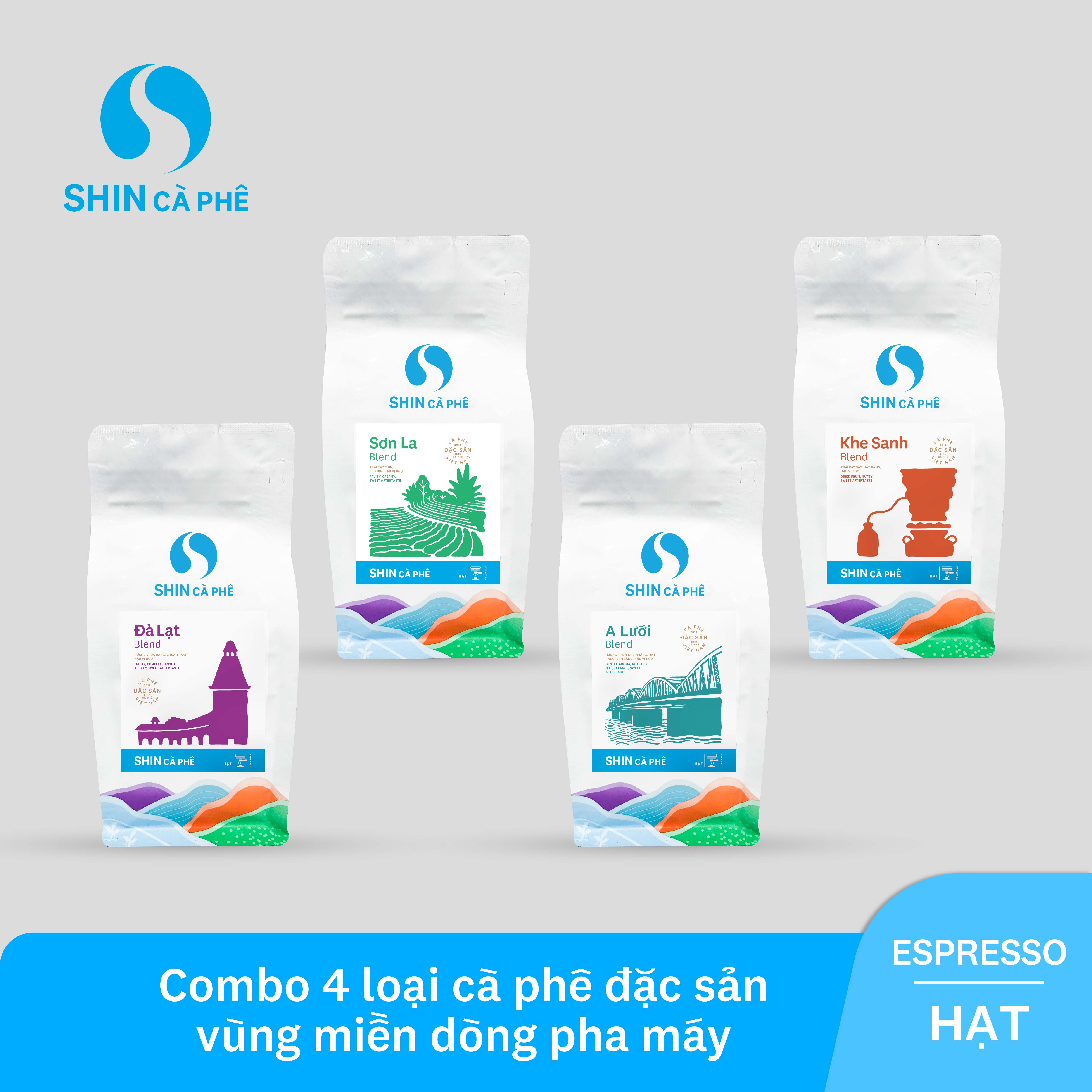 Combo Cà phê Espresso - SHIN Cà Phê - Cà phê đặc sản vùng miền - Gói 250g
