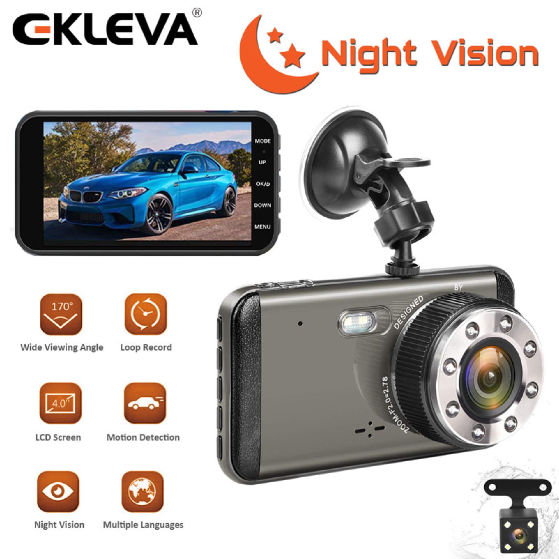 1080P Dashboard Camera WDR Driving Recorder with WiFi 170° Angle Lens G-Sensor