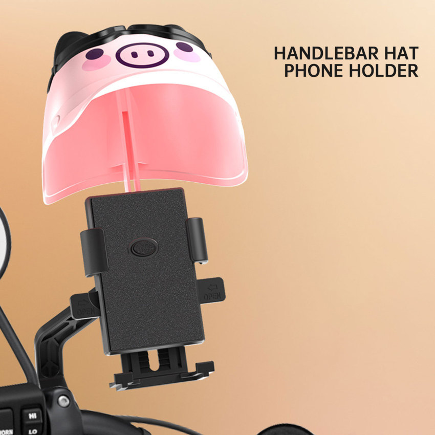 Motorcycle Mobile Phone Holder With Hat. Can Protect From Sun And Rain. Strong ABS Plastic Material. Hat To Block The Sun From The Phone. Motorcycle Mobile Holder