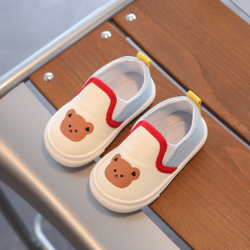 Esspreso Children's canvas shoes slip-on cartoon boys and girls lightweight soft-soled shoes non-slip children's shoes