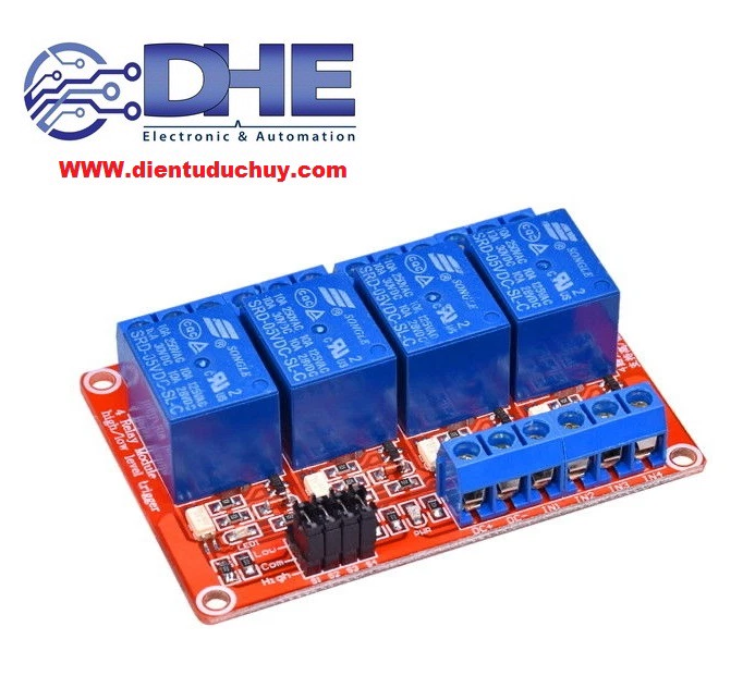 MODULE 4 RELAY 5V-10A CÓ JUMPER HIGH/LOW - OPTO CÁCH LY