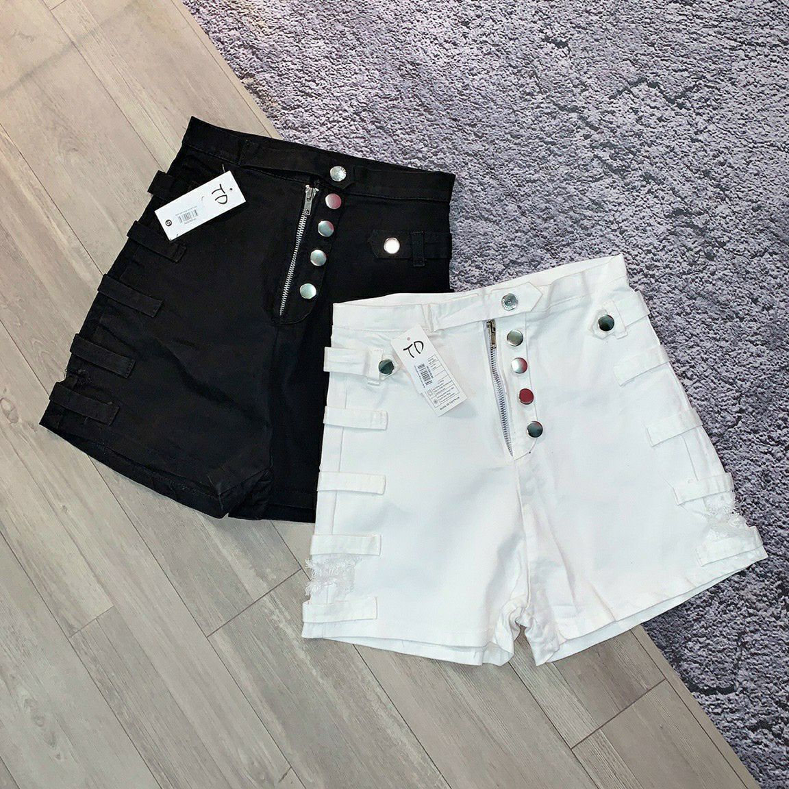 Quần short kaki lưng cao phối kiểu, 3 size HOT#38 NA